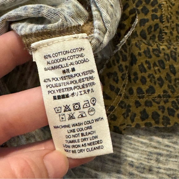 Free People We The Free Size Small Clare Animal Printed Leopard Cheetah T-Shirt - Picture 14 of 14